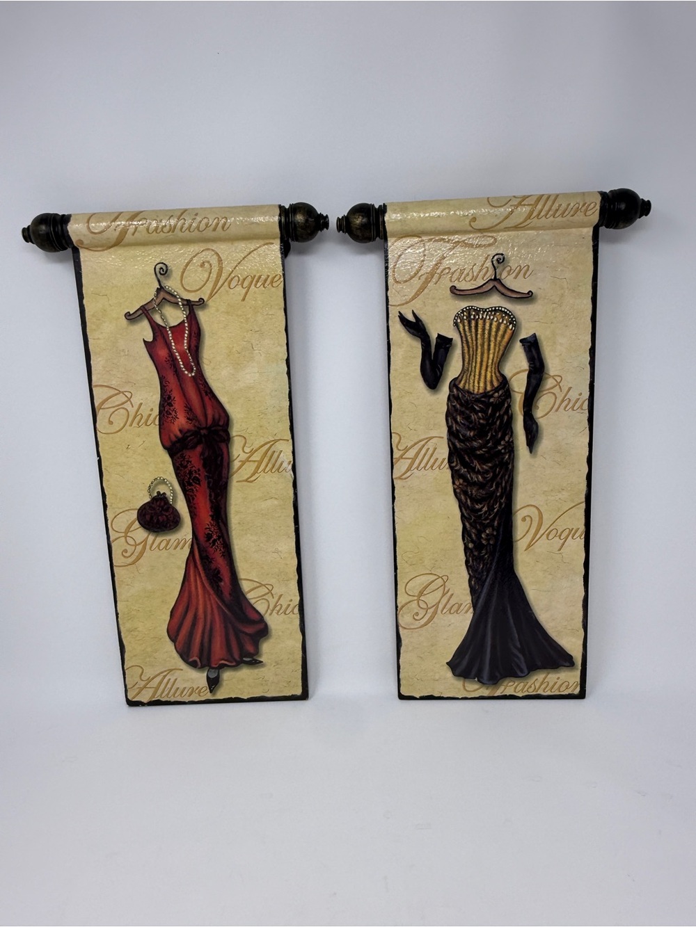 Home Interior Fashion Dress Wall Art Pair